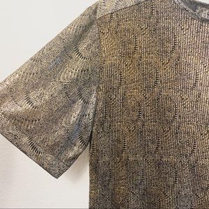 Silky black and gold vintage top